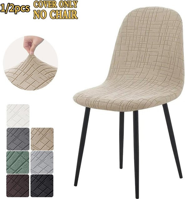 Yupartex Jacquard-Muschel-Stuhlhussen aus elastischem Spandex für armlose Esszimmerstühle - Bild 1