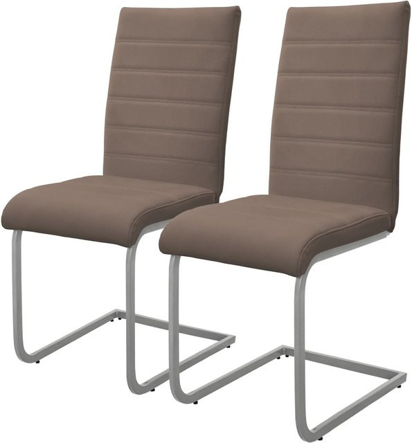 ML-Design Esszimmerstuhl Freischwinger 2er Set Braun aus Kunstleder - Bild 2