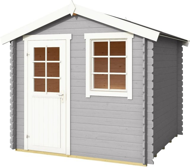 LASITA MAJA Gartenhaus Wels 2 aus Holz mit Satteldach in Lichtgrau, B/H/T: 263,7 x 233,7 x 250 cm - Bild 3