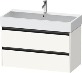 Duravit Waschtischunterschrank Ketho.2 in Weiß Matt mit 2 Schubladen, wandhängend, B: 98,4 cm, T: 46 cm, H: 54,9 cm - Bild 1