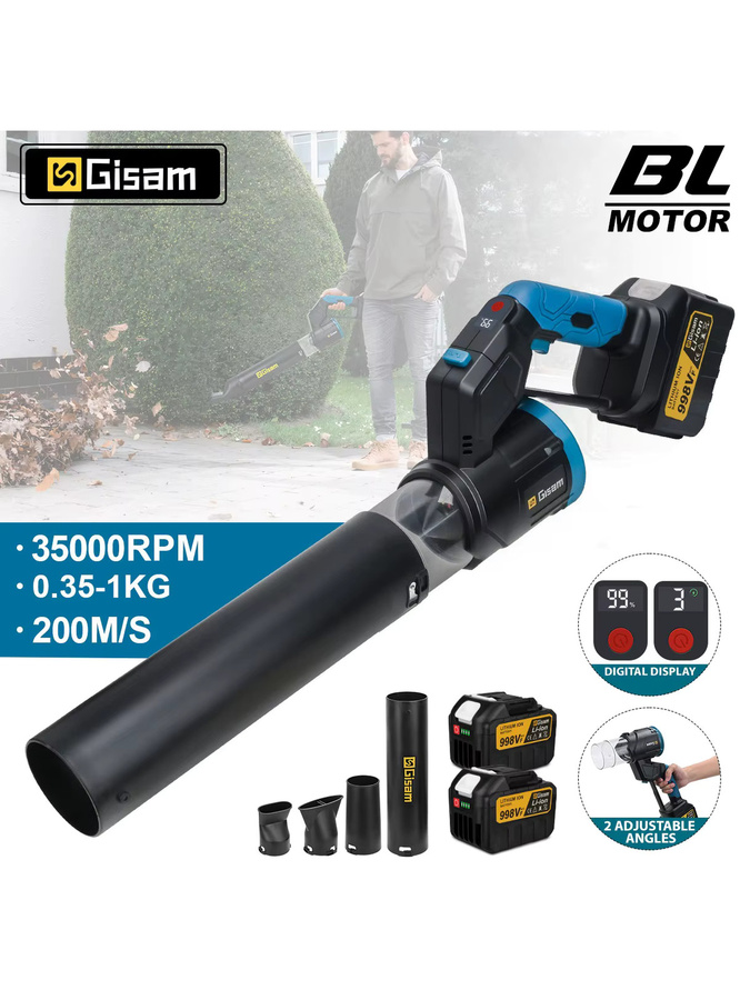 Gisam 2-in-1 Elektrischer Luftbläser Turbo-Jet-Ventilator Schwarz für Makita LXT 18V Akku - Bild 9
