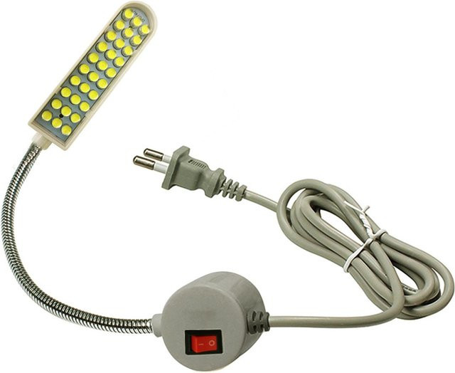 Igeteck LED Nähmaschinenleuchte mit 30 LEDs, Grau, Magnetischer Sockel und flexiblem Rohr, 2W - Bild 1