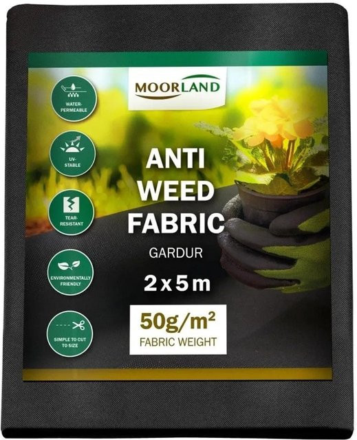 Moorland Gardur Unkrautvlies Schwarz B: 200 cm, B: 500 cm - Bild 1