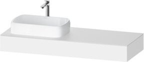 Duravit Konsole Qatego in Weiß mit einem Ausschnitt für Waschbecken links, B/T/H: 140 x 55 x 17 cm - Bild 1