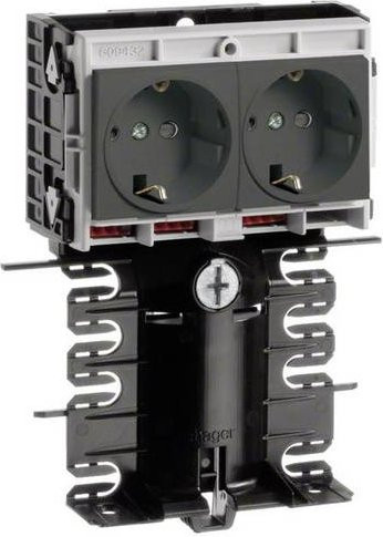 Hager Steckdosencontainer für Elektro-Sockelleisten in Graphitschwarz - Bild 1