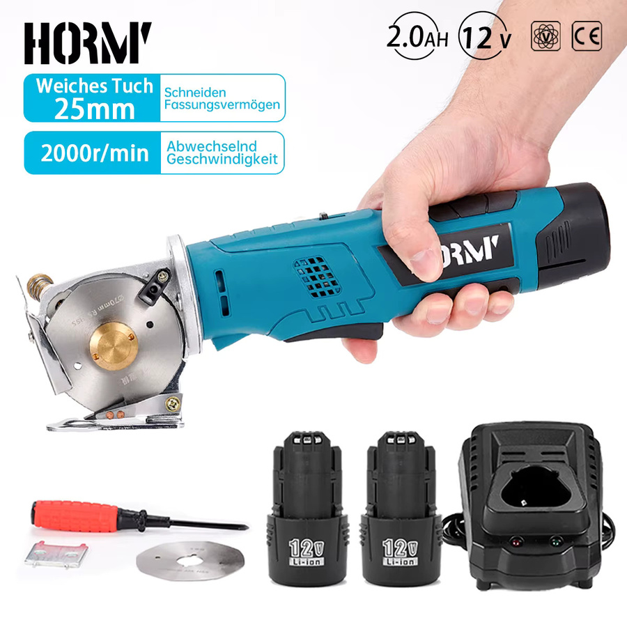 Bosch Kabellose Runde Stoffschere Elektrische Handheld-Schneidemaschine Blau 70mm für 12V Akku - Bild 5