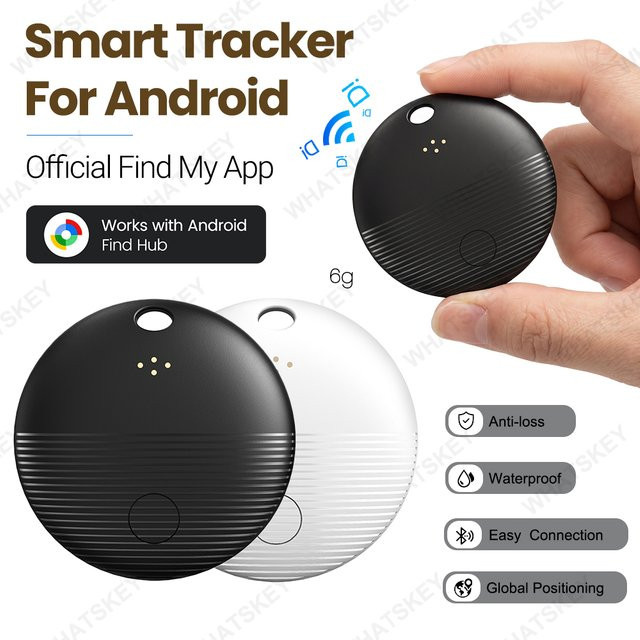 Google Find My Device GPS-Tracker in Weiß für Android zur Verlustprävention von Haustieren, Fahrrädern, Taschen und Autos - Bild 1