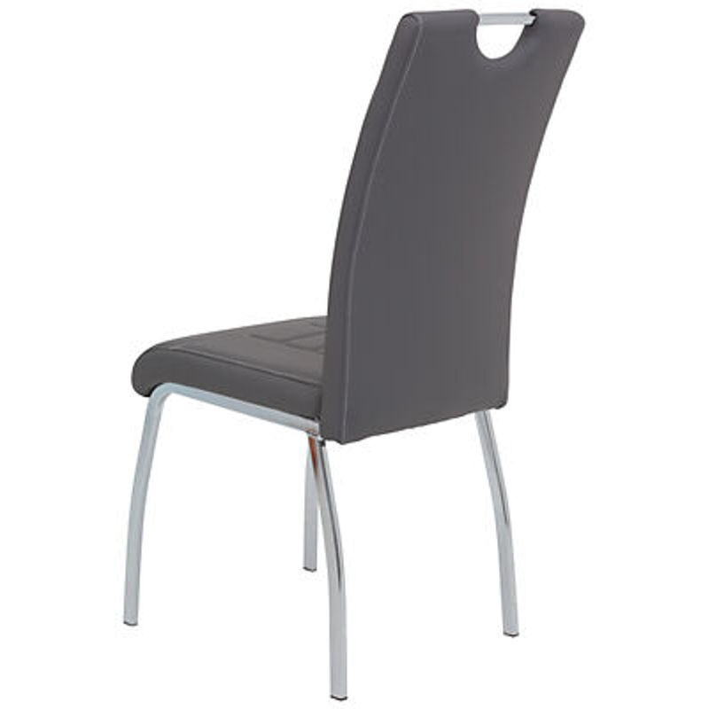 4er Set Stühle Hela in Grau aus Kunstleder, B/H/T: 43 x 100 x 64 cm - Bild 2