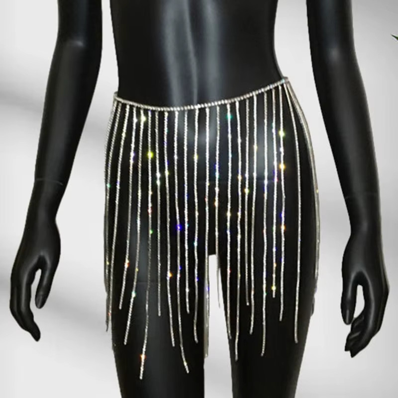 Strass Gürtel mit Quaste, Körperkette, Damen - Bild 2