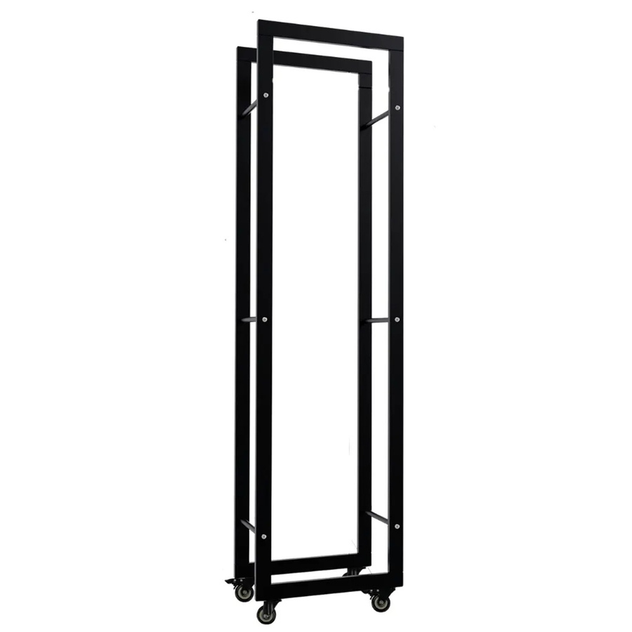 DELUKE Kaminholzregal SATLO aus Metall mit Rollen in Schwarz, B/T/H: 25 x 40 x 150 cm - Bild 2