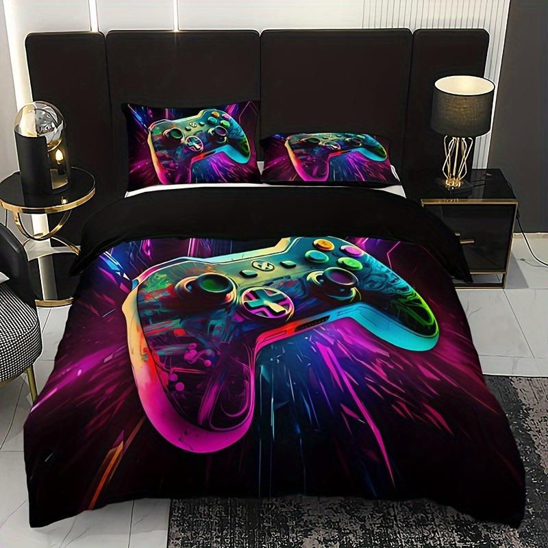 Binchi Bettwäsche Set Cartoon Cool Gamepad in Schwarz und Multicolour, bestehend aus 1 Bettbezug und 2 Kissenbezügen, Material Mikrofaser, B/H: 135 x 200 cm - Bild 3