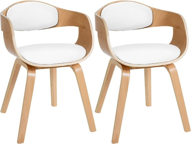 CLP 2er-Set Esszimmerstühle Kingston aus Kunstleder und Holz mit ergonomischer gepolsterter Rückenlehne - Bild 1