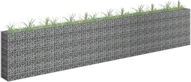 DELUKE Gabionen Hochbeet ROON aus verzinktem Stahl in Silber, B/T/H: 450 x 30 x 90 cm - Bild 1