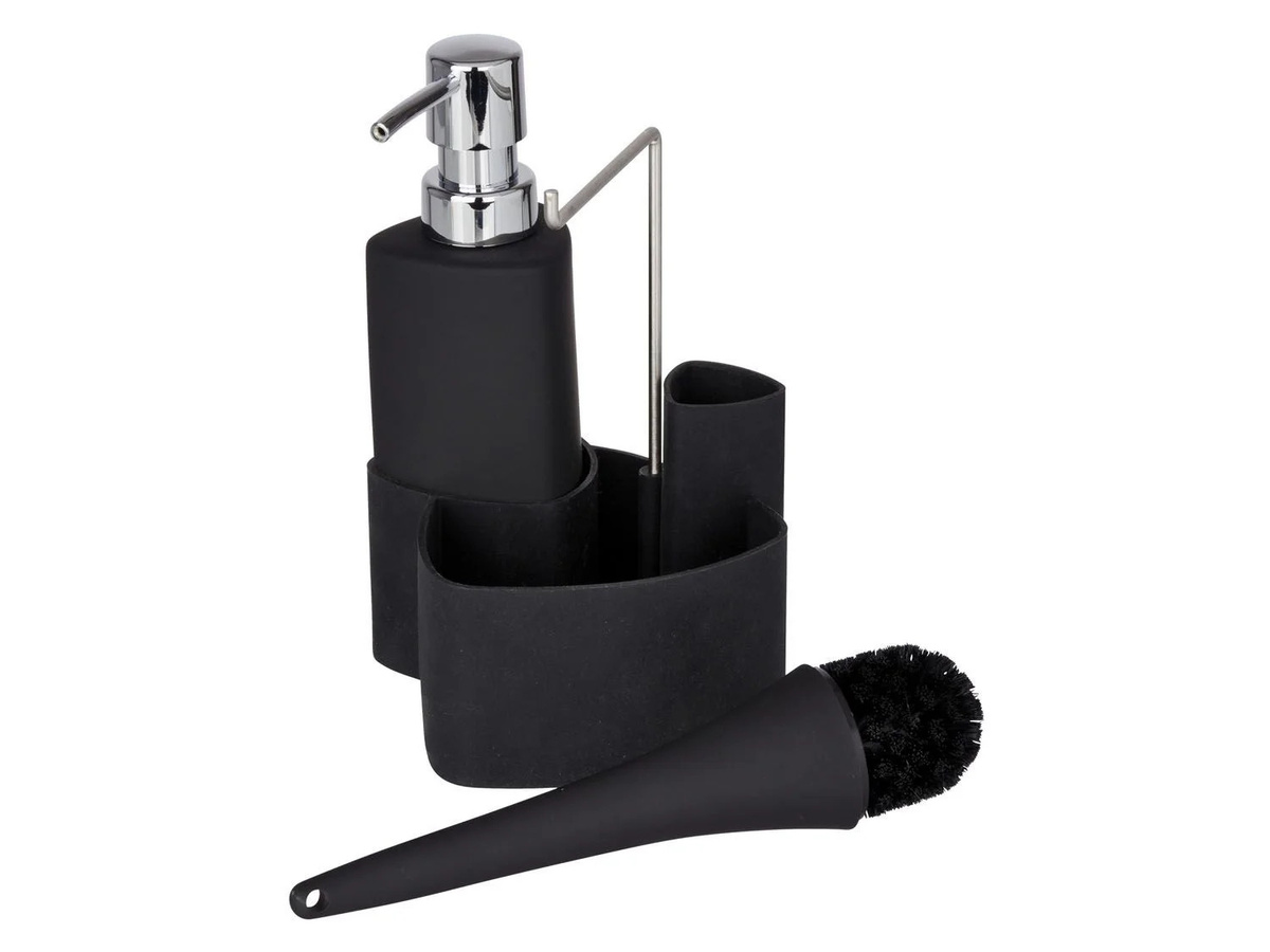 WENKO Spül-Set Empire mit Spülbürste in Schwarz, B/T/H: 19 x 11 x 12,5 cm - Bild 2