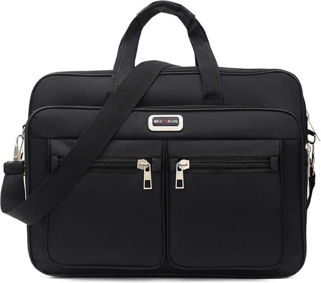 Multifunktionale Laptoptasche aus Oxford-Gewebe von SZwatch in Schwarz mit großer Kapazität und verstellbarem Riemen - Bild 1