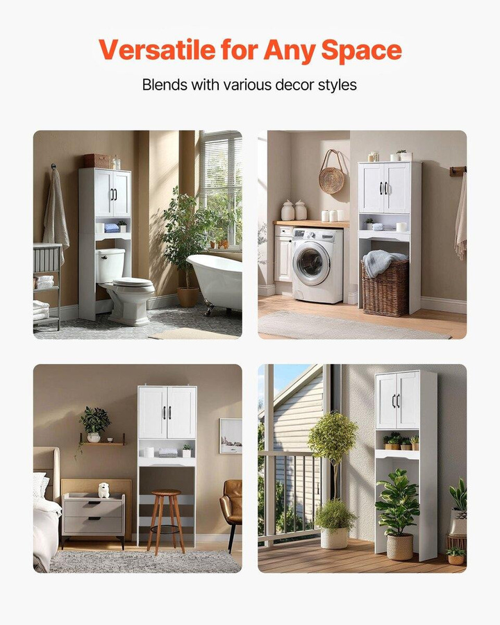 Badezimmer-Über-WC-Aufbewahrungsschrank von Buying Solutions, MB in Weiß mit verstellbarem Regal - Bild 4