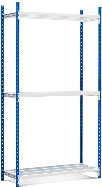 PROREGAL Fachbodenregal Maximus Pro mit 3 Ebenen, H x B x T: 240 x 100 x 80 cm, Lichtblau-Lichtgrau - Bild 1