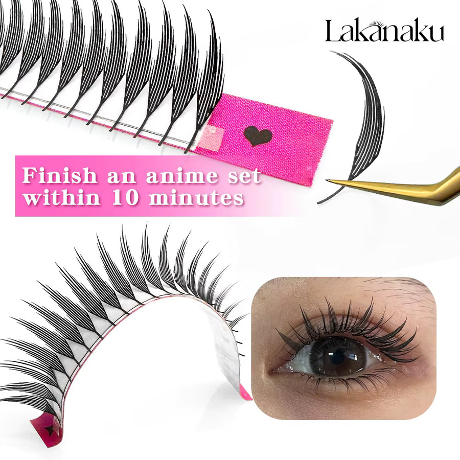 LAKANAKU Spire Lashes Anime Tower Spikes, 3D-gedruckt, Natürlich - Bild 3