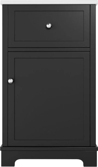 PXloue Badmöbel Waschtisch mit Keramikbecken und Stauraum, Schwarz, B/T/H: 51 x 46 x 87 cm - Bild 1