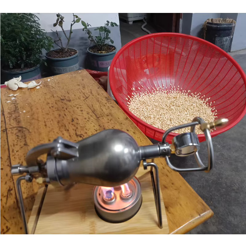 YunlinLi Mini-Popcornmaschine aus 304 Edelstahl mit Handkurbel in Silber - Bild 2
