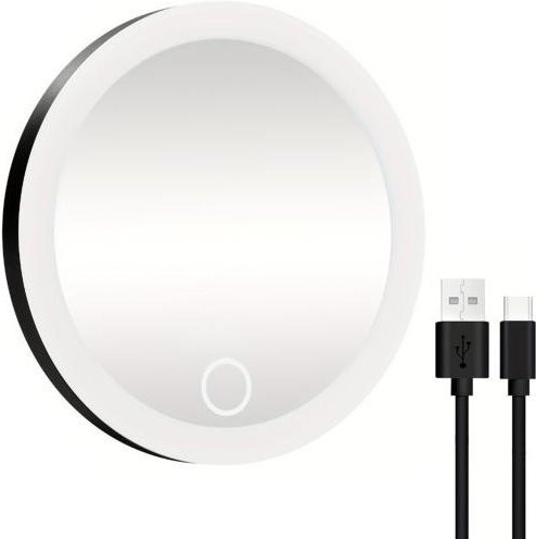 Home Textile Star Vergrößerungsspiegel mit 10/20/30-facher Vergrößerung, dimmbares 3-farbiges LED-Licht, USB-wiederaufladbar, Schwarz - Bild 1