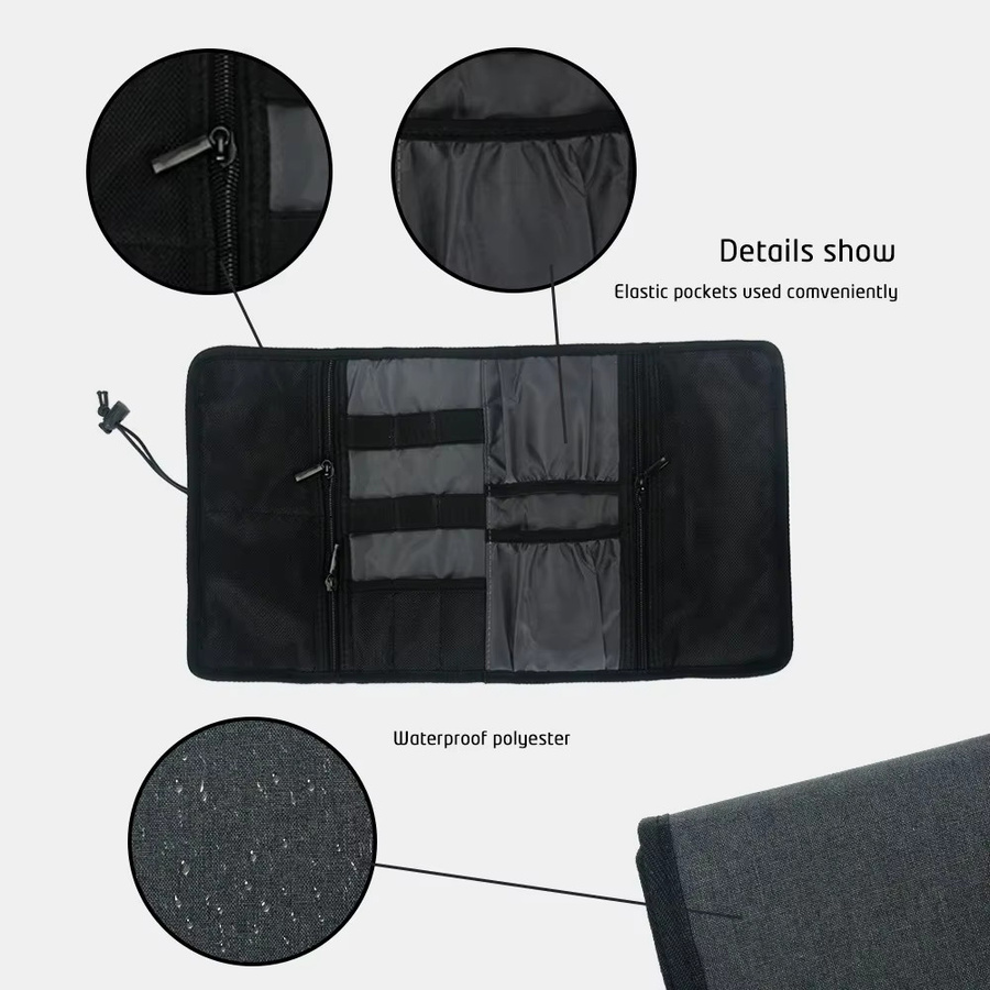 Elektronischer Organizer in Schwarz als Kabeltasche und Reise-Taschenorganizer für USB-Kabel und Telefonzubehör - Bild 3