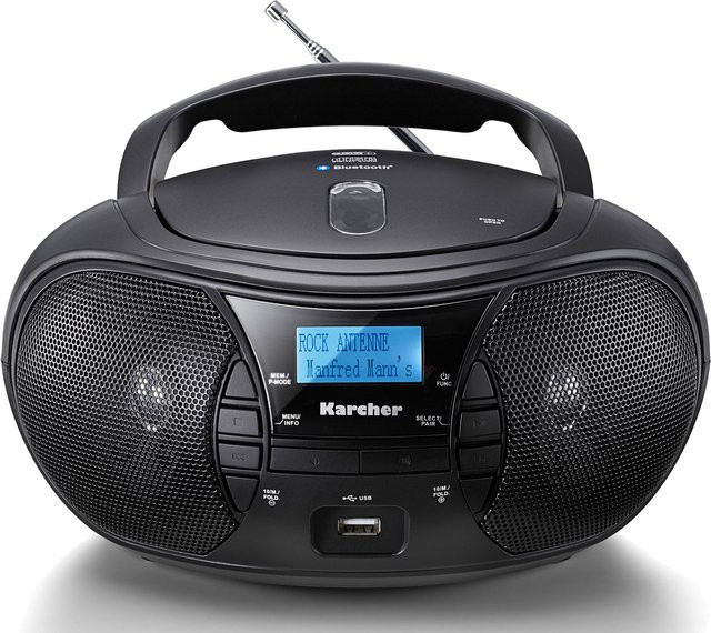 Karcher RR 5028D Boombox in Schwarz mit CD/MP3, USB, Bluetooth und DAB+/FM-Radio - Bild 1