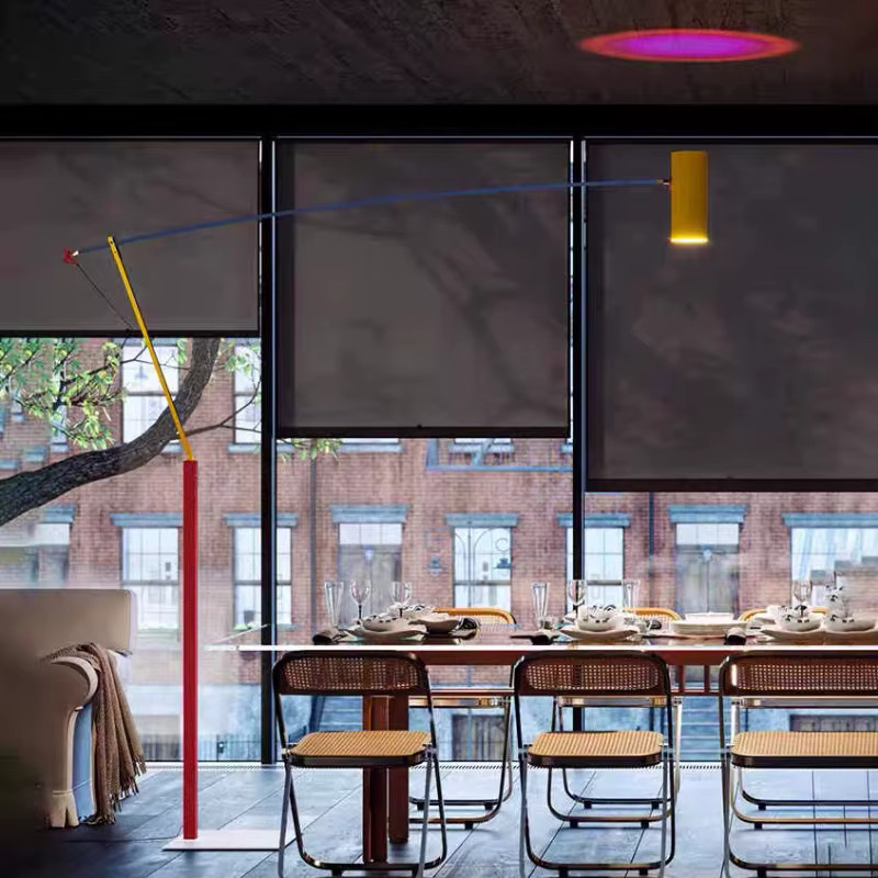 JIANKEXING Moderne Stehlampe im Nordic-Design aus Metall für Schlafzimmer, Home Office und Flur, Gelb/Mehrfarbig - Bild 3