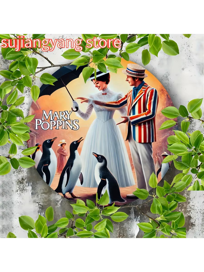 Potdemiel Mary Poppins Vintage Rundes Aluminiumschild, Durchmesser: 19,81 cm, Mehrfarbig - Bild 7
