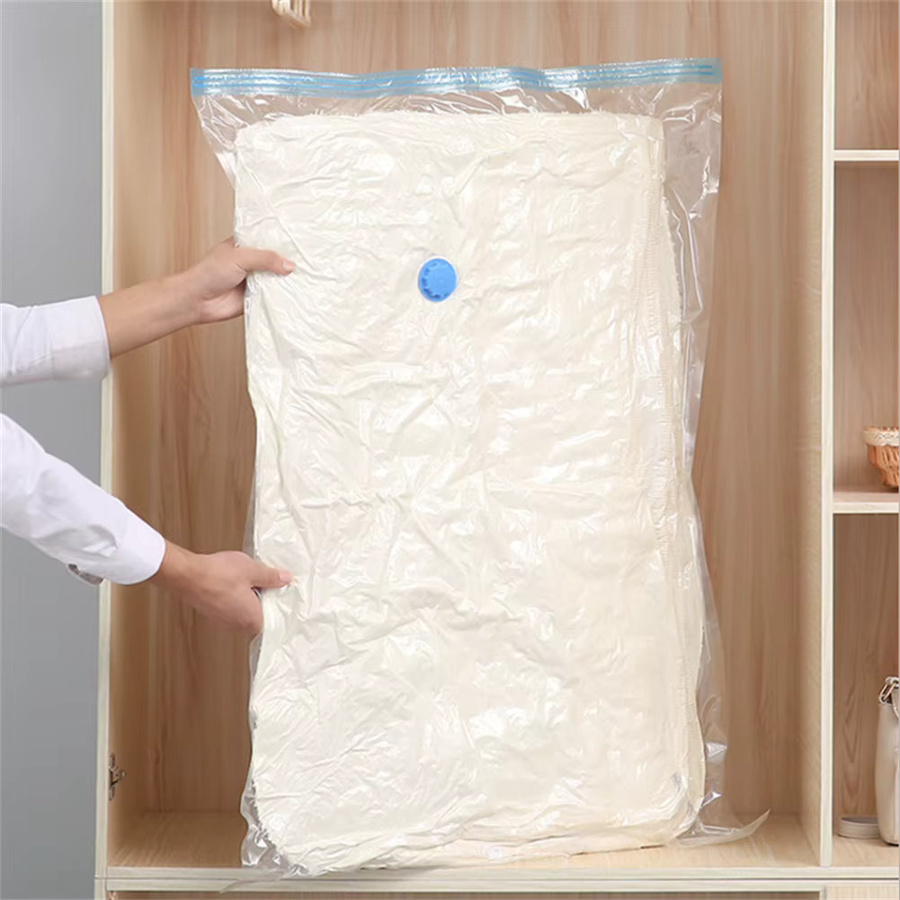 LEENKEA Vakuum Kleidung Lagerung Tasche Transparent, Platzsparende Kompressionsbeutel für Kleidung, Handtücher und Decken - Bild 2