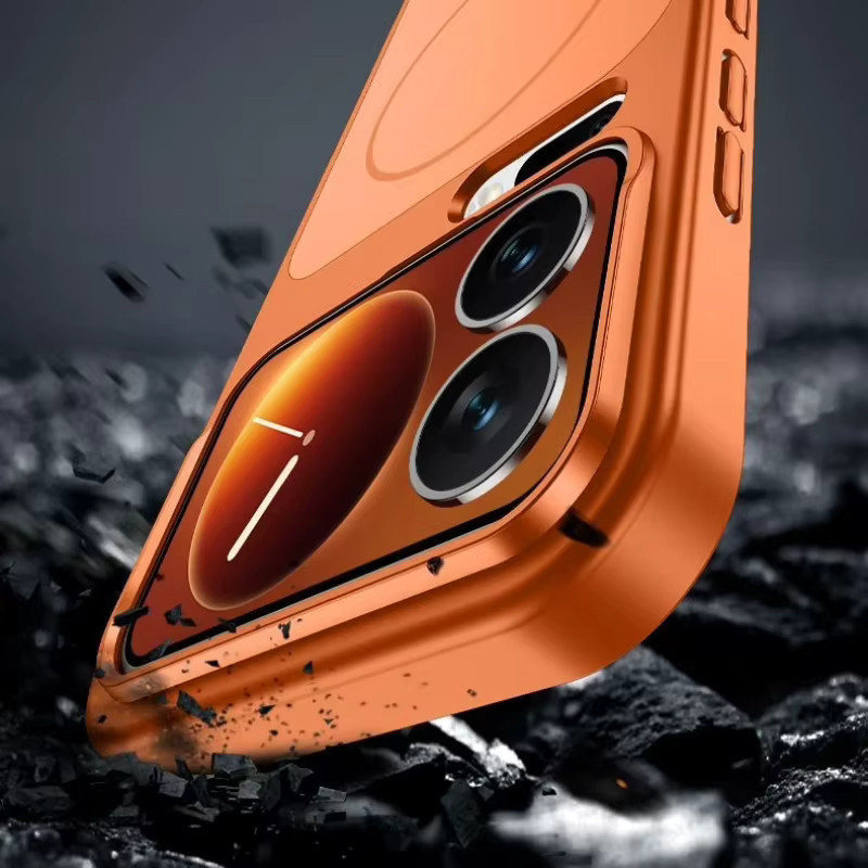 AG Matte Hard PC MagSafe Magnetische Schutzhülle für Xiaomi 17 Pro Max in Schwarz und Orange - Bild 6