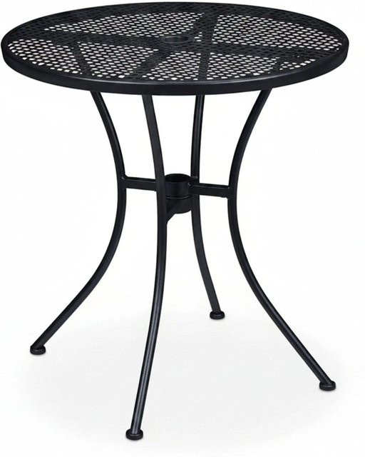 Relaxdays Gartentisch aus Stahl in Schwarz mit Schirmloch und Gitter-Optik, B: 72 cm, T: 70 cm - Bild 1