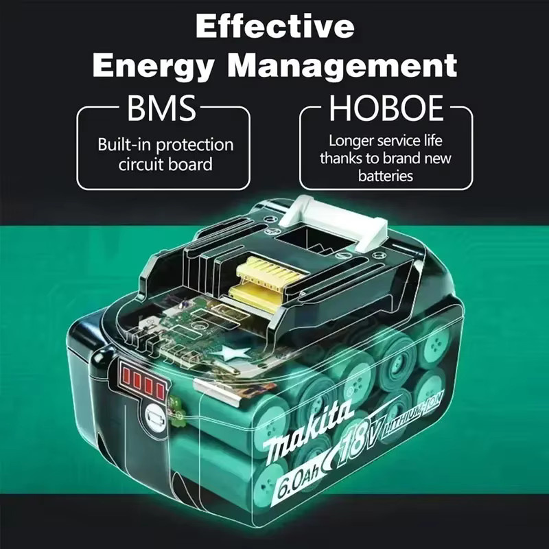 Makita Akku und Ladegerät Set 18 V mit 6000 mAh in Schwarz für Elektrowerkzeuge - Bild 2