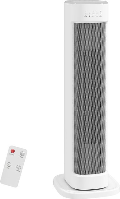 HOMCOM Elektroheizer Keramik 2000W mit Fernbedienung und Timer in Weiß - Bild 1