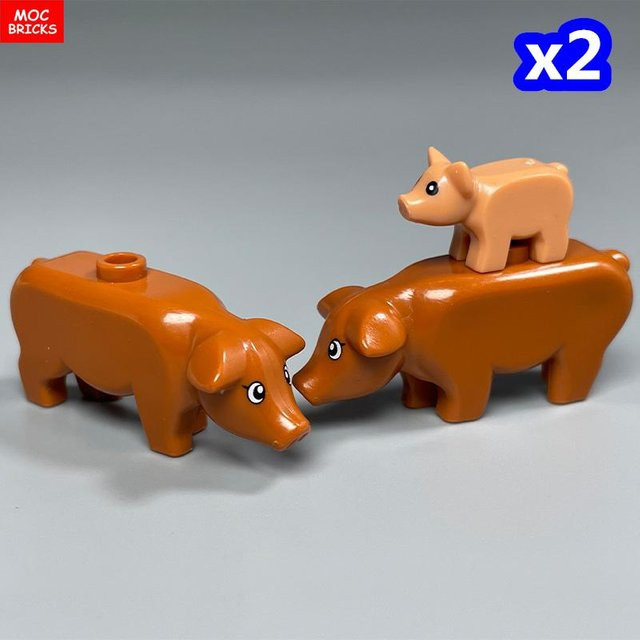 Yiran toy Rosa Schwein Bausteine Tier Zoo Bauernhof Spielzeug - Bild 1