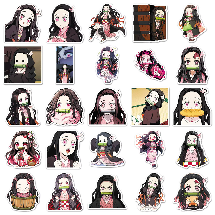 Bandai Anime Demon Slayer Aufkleber, 50 Stück, Kamado Nezuko, Cartoon-Sticker - Bild 4