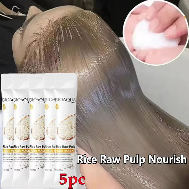 BIOAOUA Rice Magical Keratin Haarmaske, für strapaziertes und krauses Haar - Bild 1