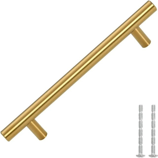 vidaXL Möbelgriffe Set aus Edelstahl in Gold, 10 Stück, Länge: 128 mm - Bild 1