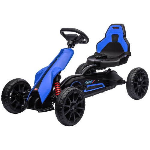 HOMCOM Gokart Kinderfahrzeug mit verstellbarem Sitz und Bremse, Blau - Bild 3