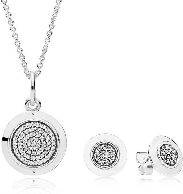 YIRAN Jewelry Schmuck-Set, Halskette und Ohrring, 925 Silber, Zirkonia, Damen - Bild 1