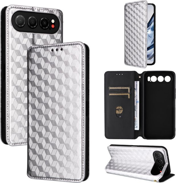 ZTE nubia Air Flip Cover Handyhülle aus PU Leder in Silber mit RFID-Blockierung und Ganzkörperschutz - Bild 1