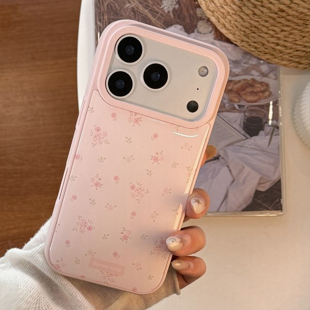 Stoßfeste Schutzhülle für Apple iPhone 17 16 15 14 13 Pro Max Plus Air mit rosa Rosenblüten in Pink - Bild 1
