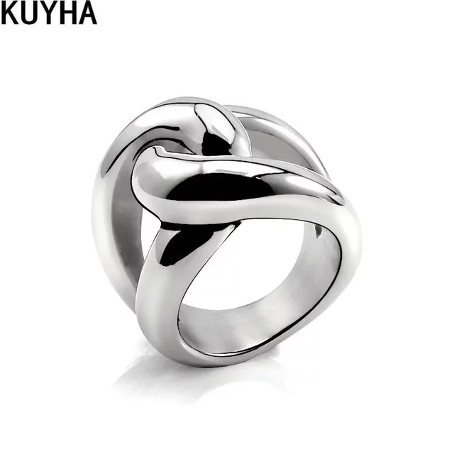 KUYHA Ringe Edelstahl, Silber, Unisex - Bild 1