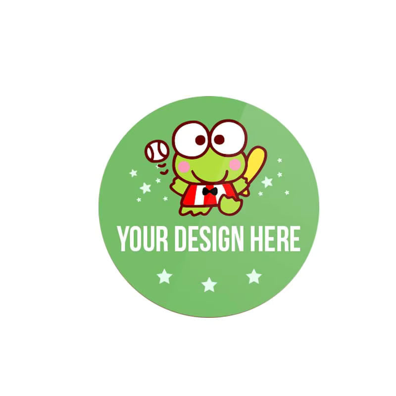 Personalisierte Sanrio Aufkleber in Grün, runde wasserfeste Sticker mit Foto- und Logo-Upload für Hochzeiten und Heimdekoration - Bild 2