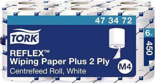 Tork Reflex Mehrzweck-Papierwischtücher 2-lagig, Weiß, 6 Rollen - Bild 1