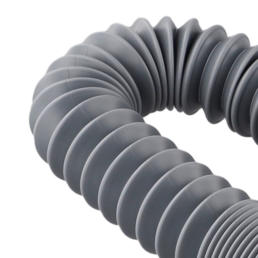 Vibratite Flexibles P-Typ Abflussrohr für Waschbecken und Dusche, Grau, Länge: 90 cm - Bild 3