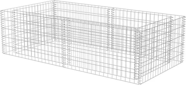 vidaXL Pflanzkübel Steinkorb in Silber, B/T/H: 180 x 90 x 50 cm - Bild 1