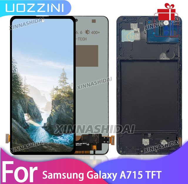 Samsung Galaxy A71 LCD Display mit Rahmen und Touch Screen Digitizer in Schwarz - Bild 1
