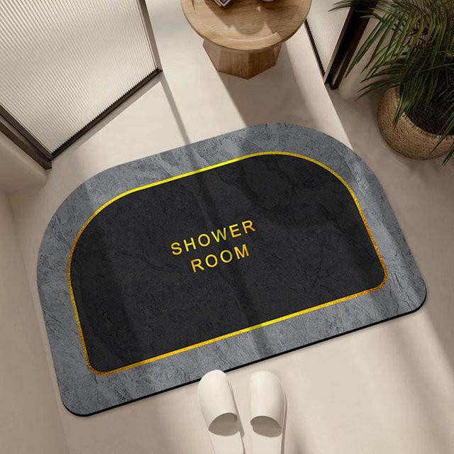 Saugfähige Badezimmer Matte aus Kieselgur von Yiran Furniture, grau, B/B: 60 x 40 cm - Bild 1