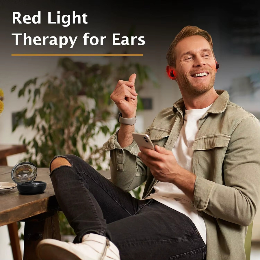 Tragbares Rotlicht-Ohrtherapiegerät für Tinnitus, Schwarz, Unisex - Bild 3